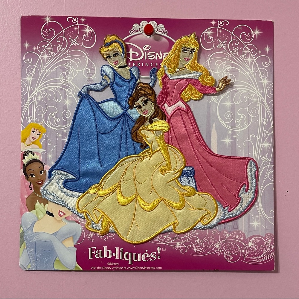 Vintage 2010 Disney Princess belle Cinderella aurora fab-liques embroidery patc